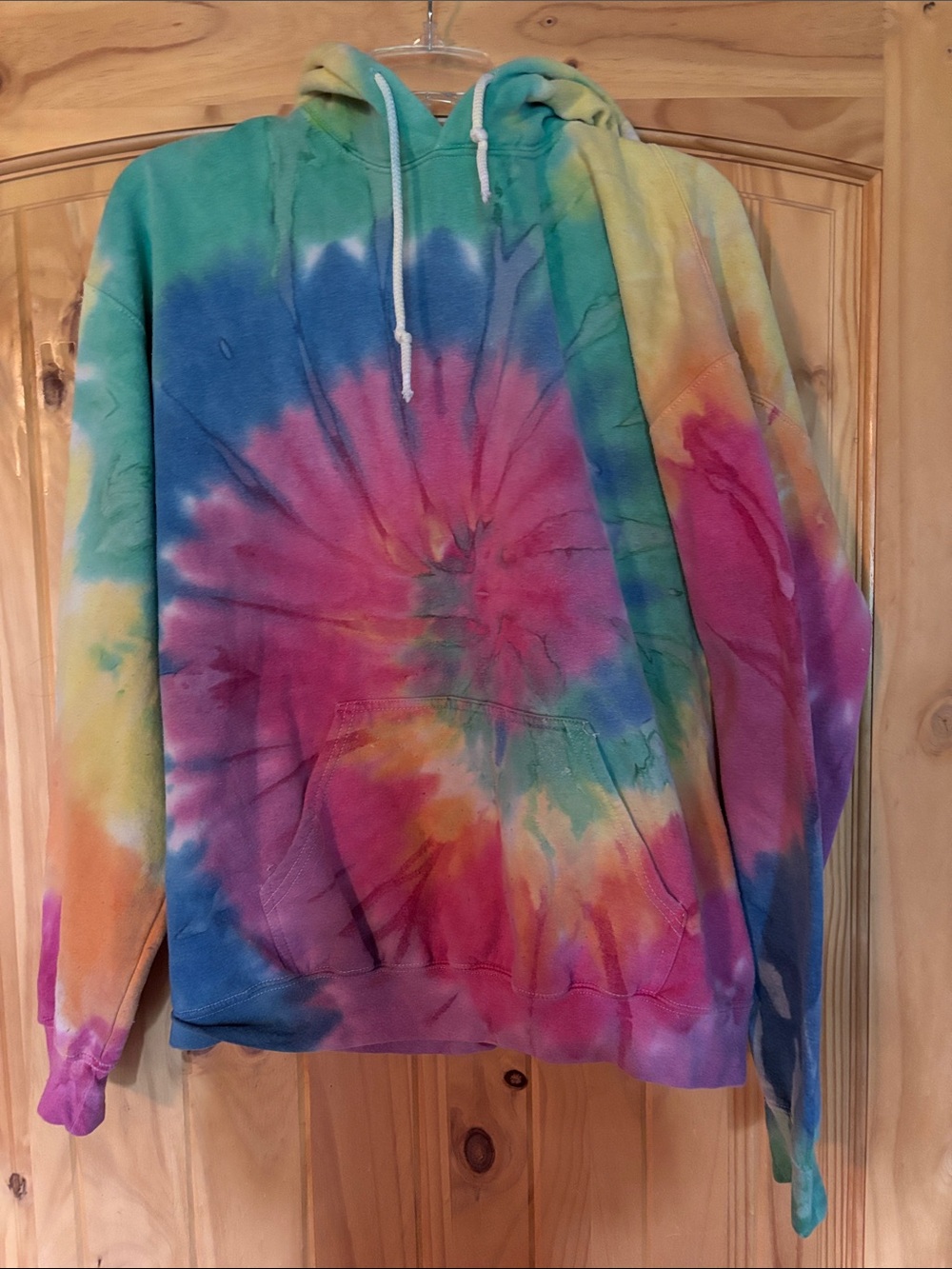 Cold Crush Tie-Dye Hoodie in Teal, Blue, Green